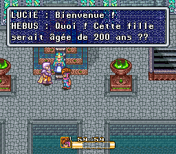 Lucile: Bienvenue!<br/>
Hebus: Quot! Cette fille seait âgée de 200 ans??